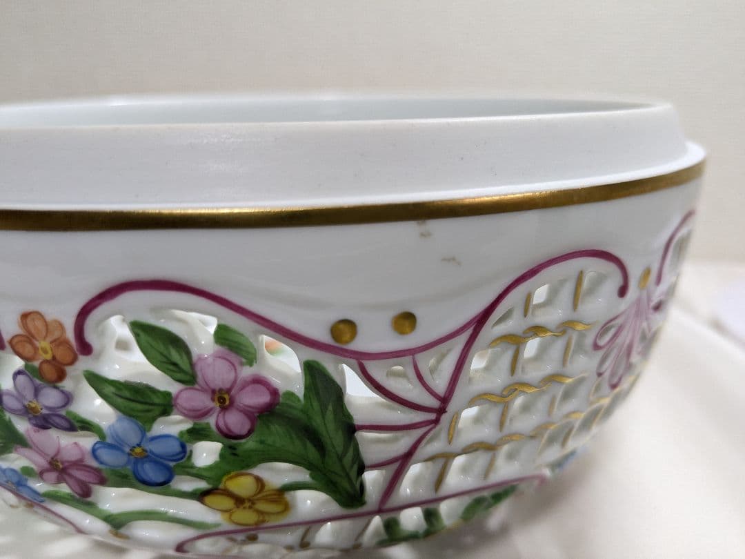 ヘレンド ファンタジー ボンボニエール 大型 透かし彫刻