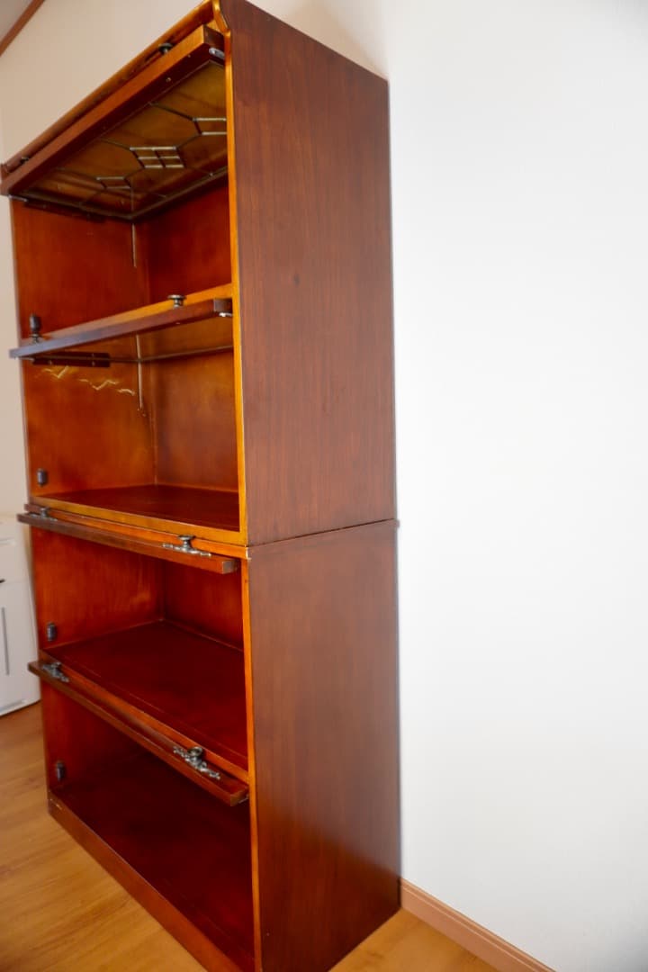 英国アンティーク調 ブックケース フラップ式扉