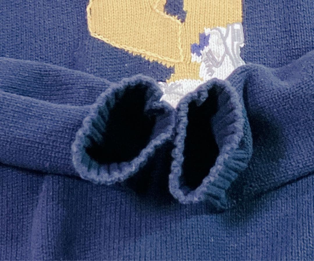 【人気】ポロラルフローレン　現行　QR セーター　　ビックポロベア　紺色　厚手