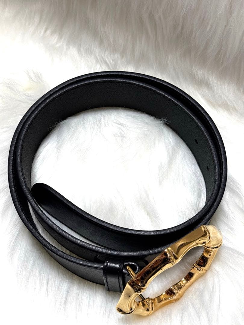 希少　GUCCI ベルト　バンブー　ブラック　ゴールド　　大幅値下げ　早い者勝ち