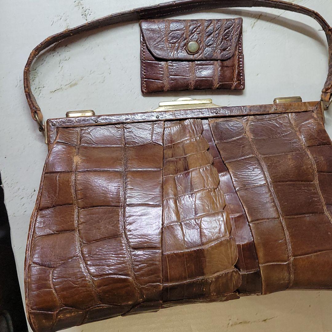 アンティーク/クロコダイル/手付き/小銭入れ/2点