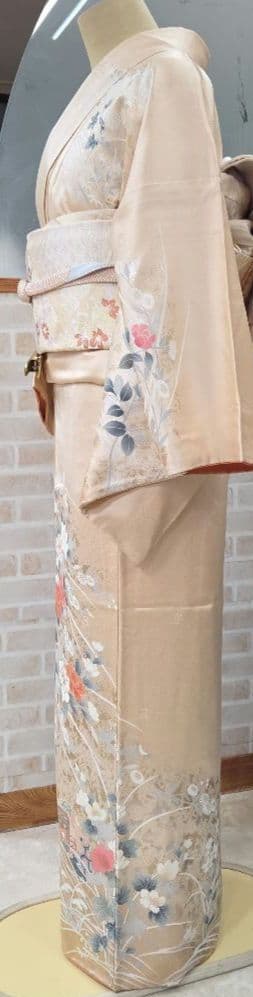 訪問着 4点フルセット、着物、袋帯、帯締め、帯揚げ トールサイズ対応