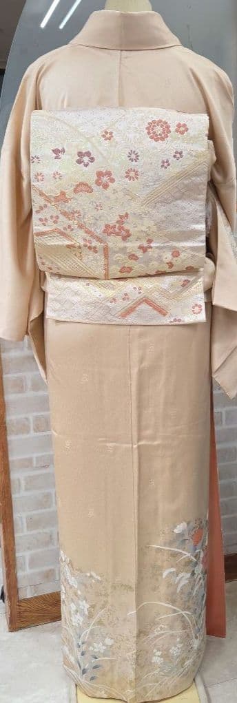 訪問着 4点フルセット、着物、袋帯、帯締め、帯揚げ トールサイズ対応