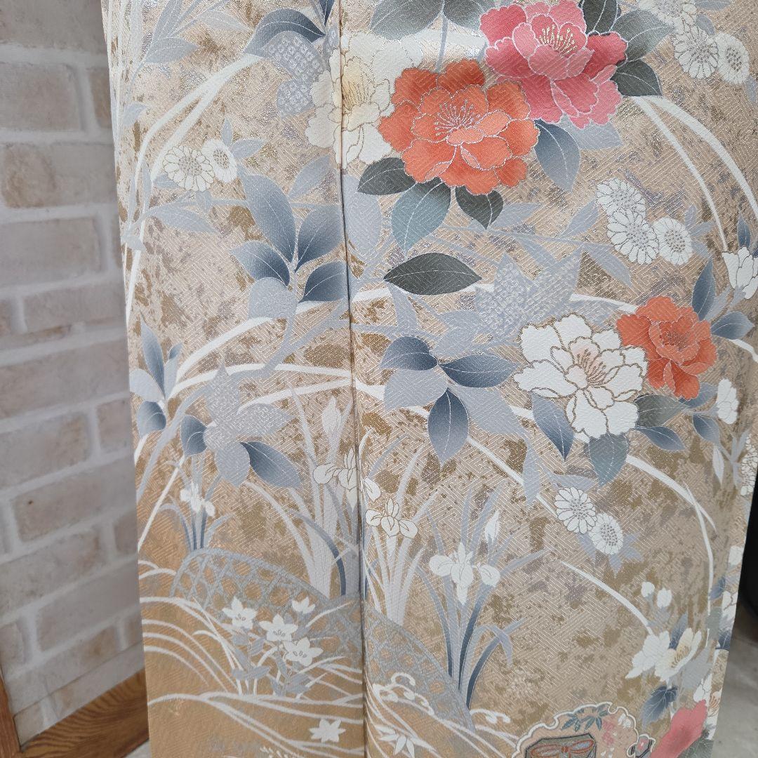 訪問着 4点フルセット、着物、袋帯、帯締め、帯揚げ トールサイズ対応