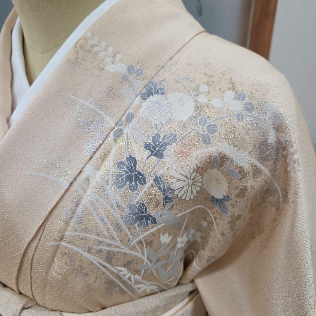 訪問着 4点フルセット、着物、袋帯、帯締め、帯揚げ トールサイズ対応