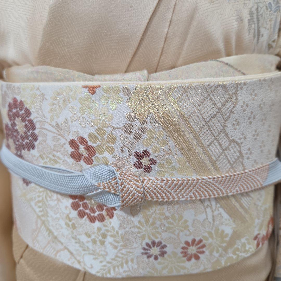 訪問着 4点フルセット、着物、袋帯、帯締め、帯揚げ トールサイズ対応