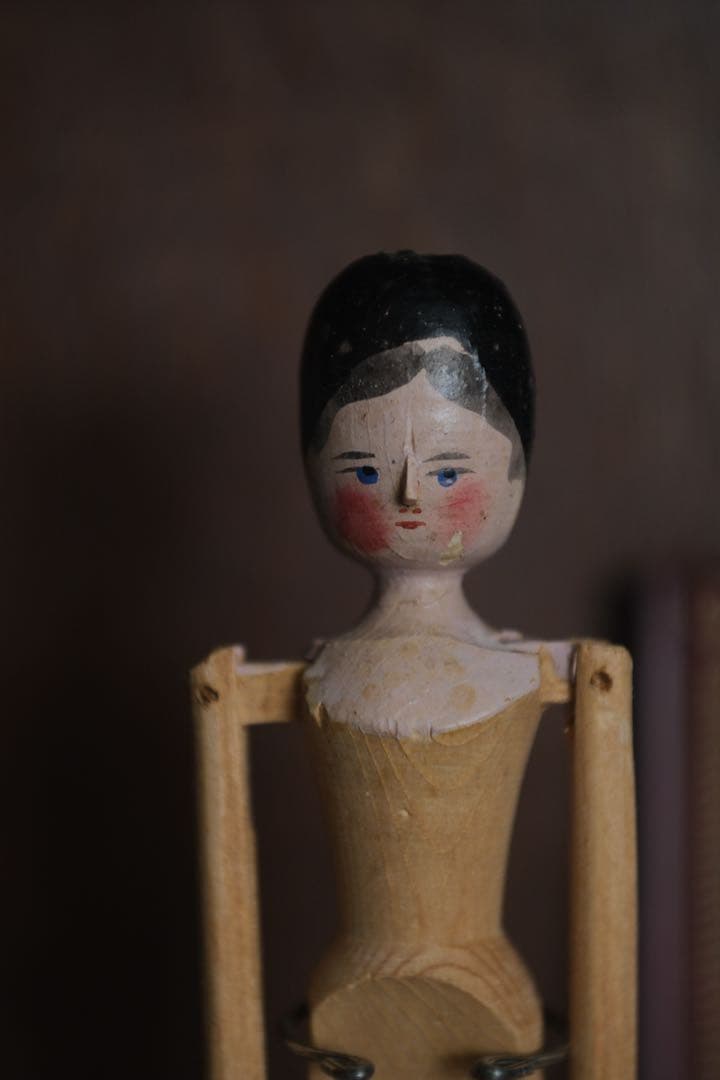 ペグドール アンティーク ウッデンドール 木製人形 イタリア