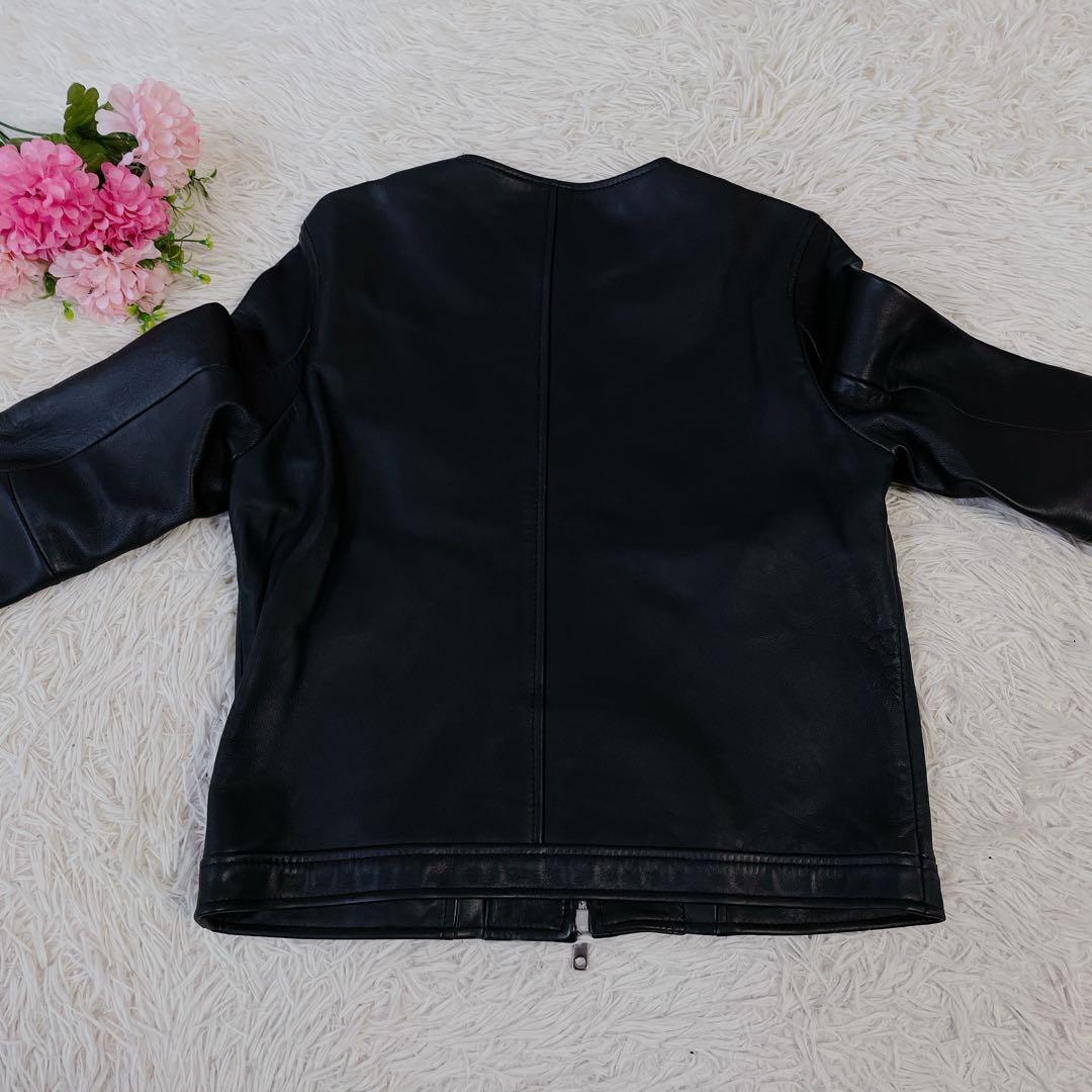 【美品】ユナイテッドトウキョウ　ラムレザー　シングルライダースジャケット　3