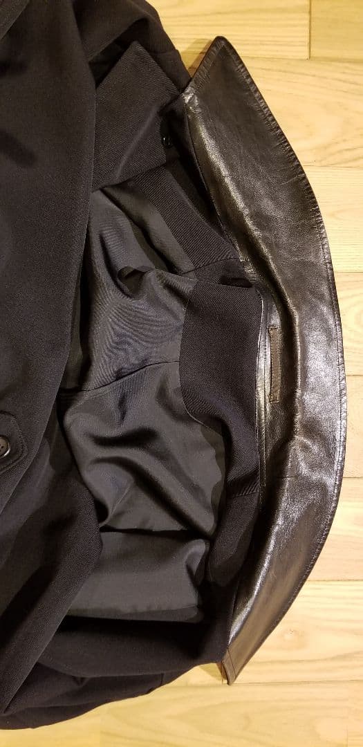 96AW　ヨウジヤマモトプールオム　襟切り替えモッズコート　ウールギャバ