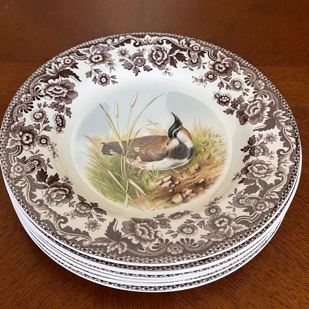 【レア美品】英国製　スポード ★ウッドランド★デザート皿　６枚