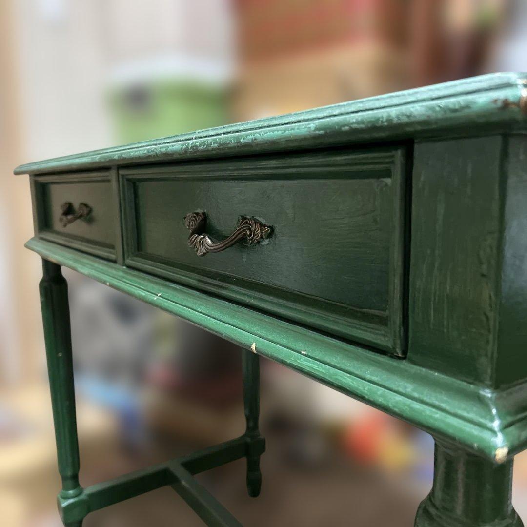 ヴィンテージ アメリカンデスク 机 レトロ 蚤の市 アンティーク 店舗什器 緑
