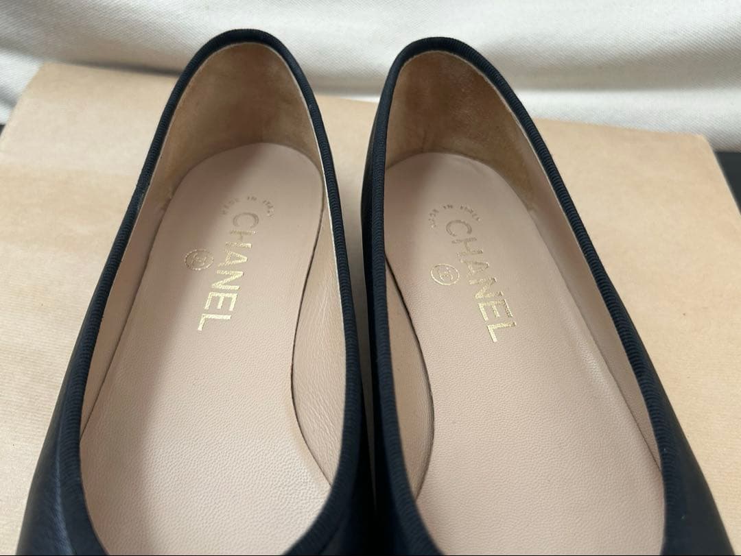 CHANEL シャネル　ブラック バレエシューズ