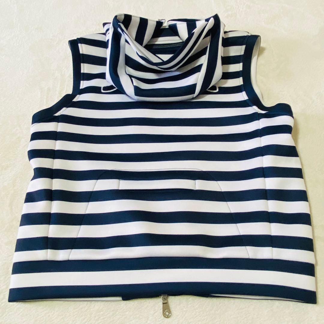 美品 ムータマリン　ボンディングフードベスト　ゴルフウェア