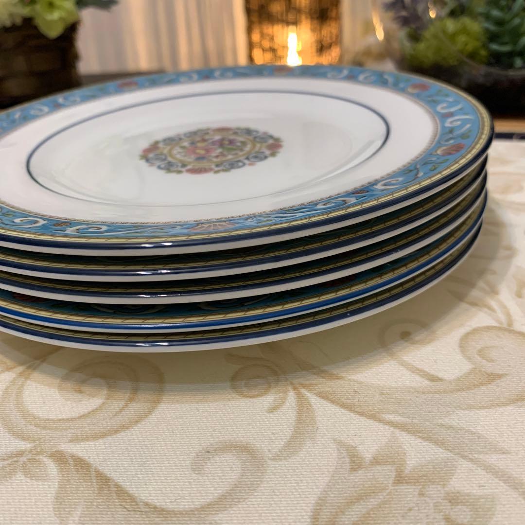 希少　ウェッジウッド ラニーミード　ターコイズ　17.5cmケーキプレート5枚