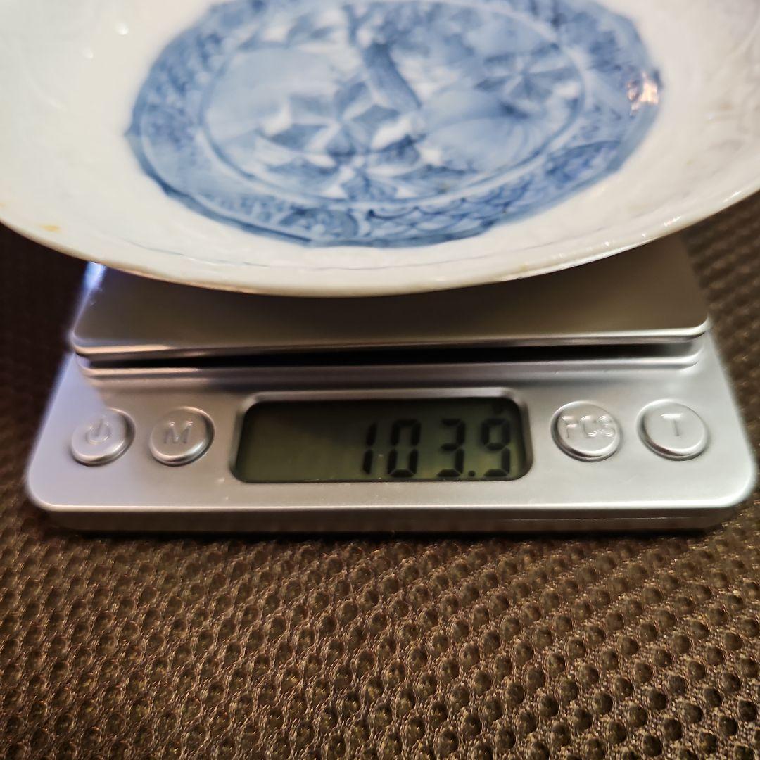 中国古美術 蔵出し品 新渡品 陽刻染付昆虫文皿 薄手 貴重な5枚組