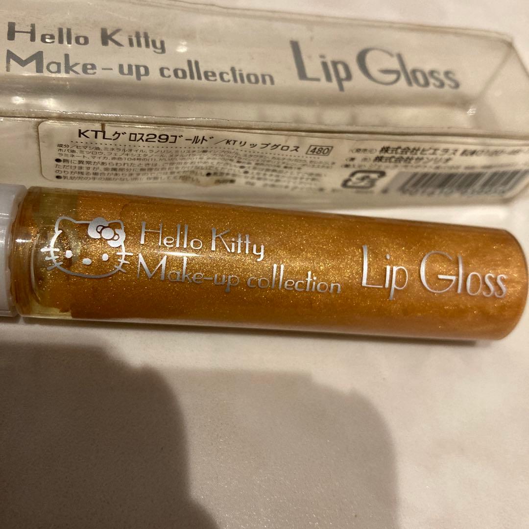 レトロ《2002年 ハローキティ リップグロス》当時物 コスメ☆ゴールド