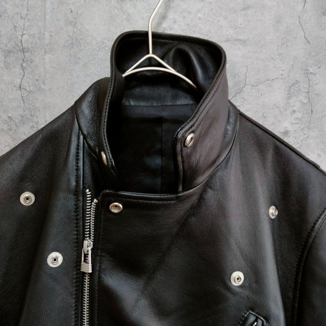 美品　アテニア　ラムレザー　ライダース　シングル　革ジャン　ブラック 9号　M