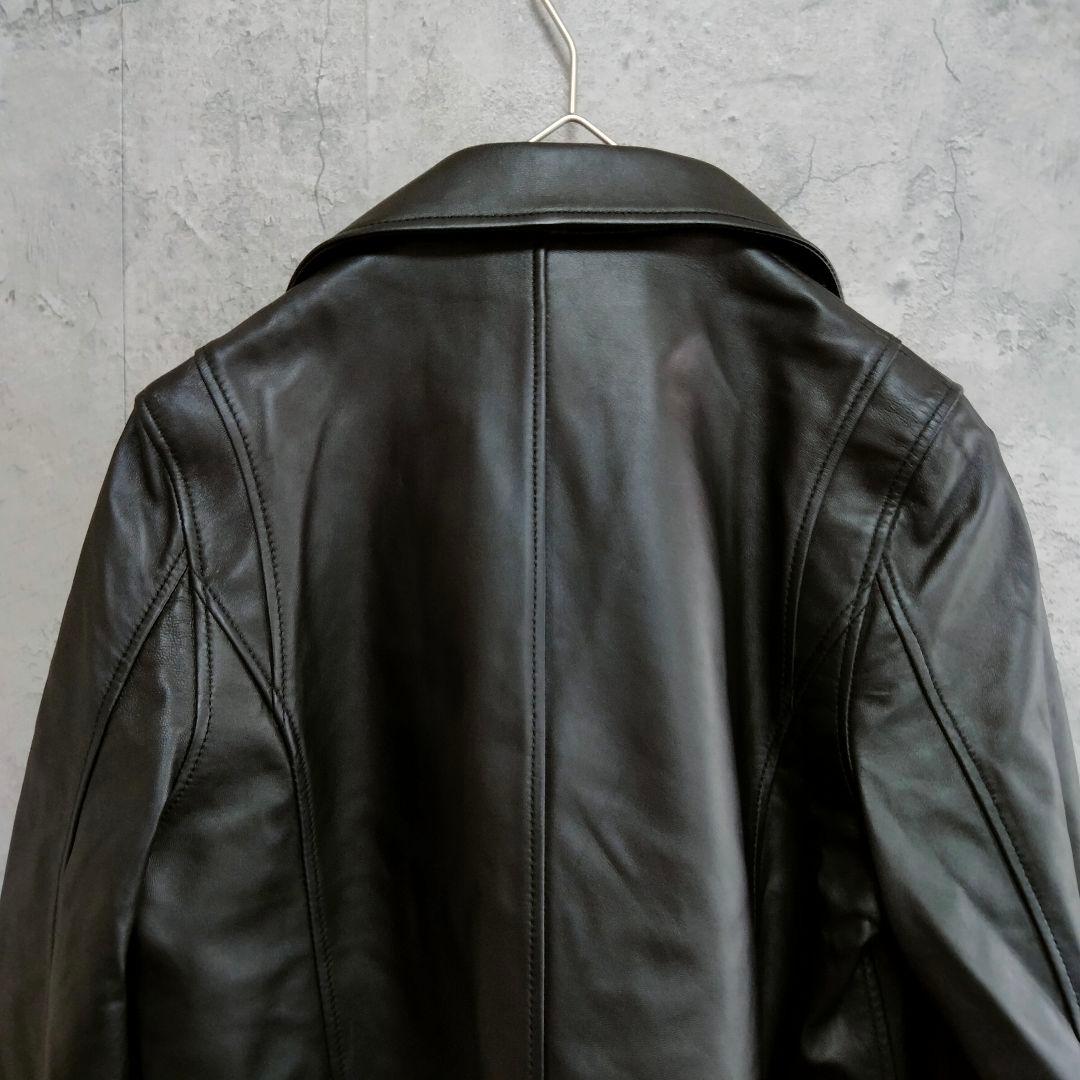 美品　アテニア　ラムレザー　ライダース　シングル　革ジャン　ブラック 9号　M