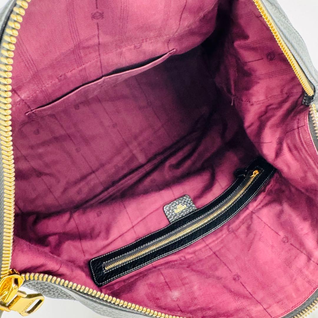 ロエベ メイ36 レザー シボ革 トートバッグ ショルダー ビジネス A4可 黒