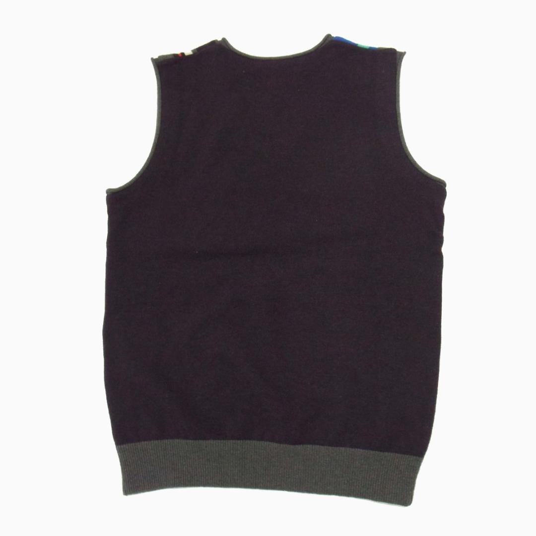 パーリーゲイツ　Vネック　ニット ベスト　ロゴ刺繍　2　レディース L　ゴルフ