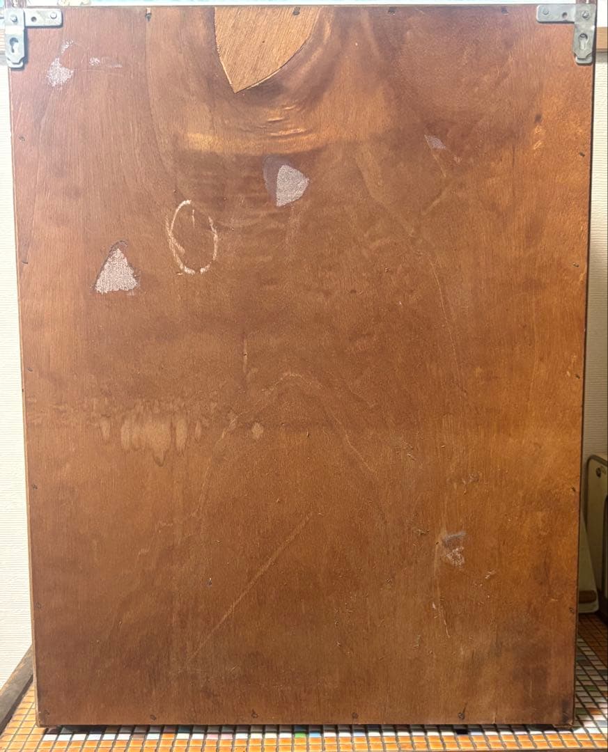 昭和レトロポップ　食器棚 アーチ型ガラス扉　キャビネット