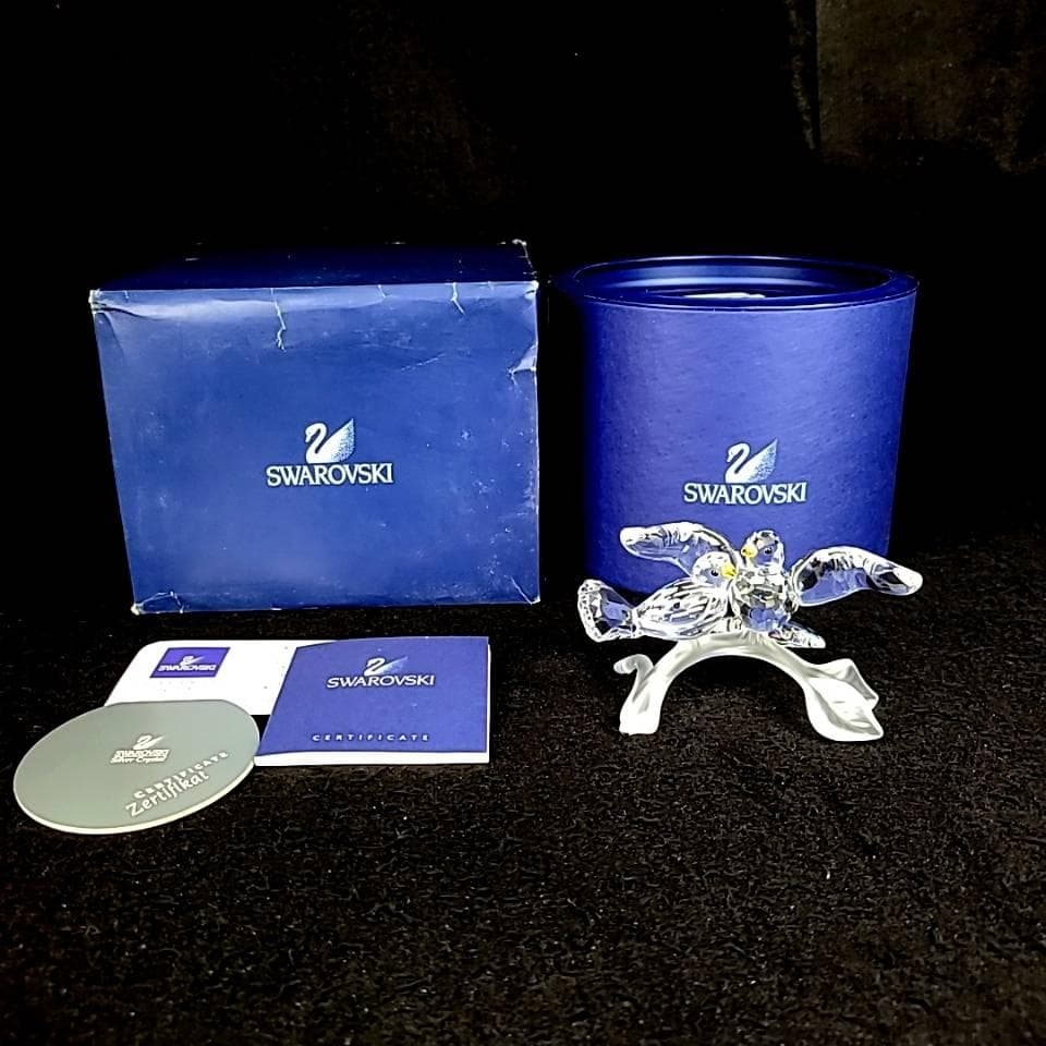 ◆未使用級◆スワロフスキー　キジバト　鳥　鳩　置物　箱つき