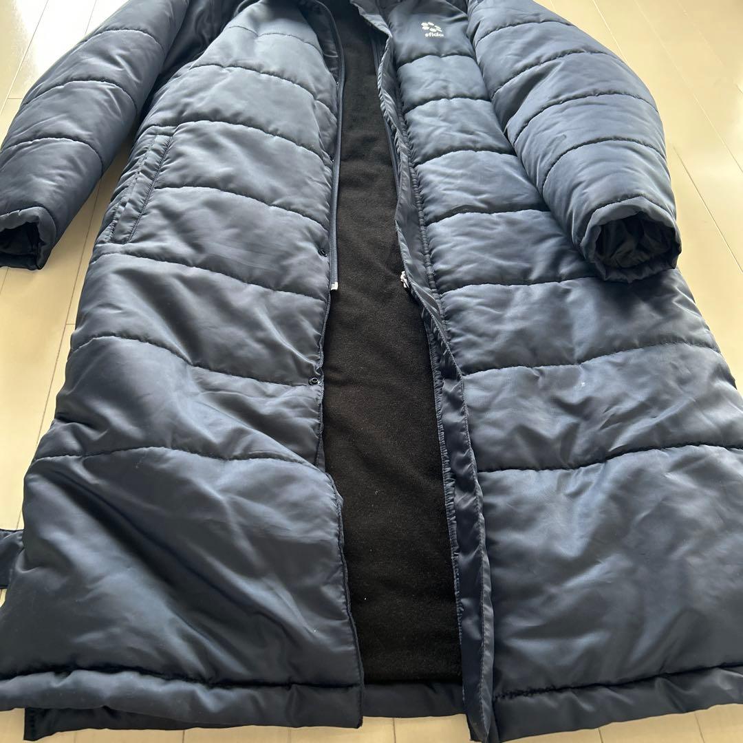 sfida フード付きネイビーキルティングベンチコート