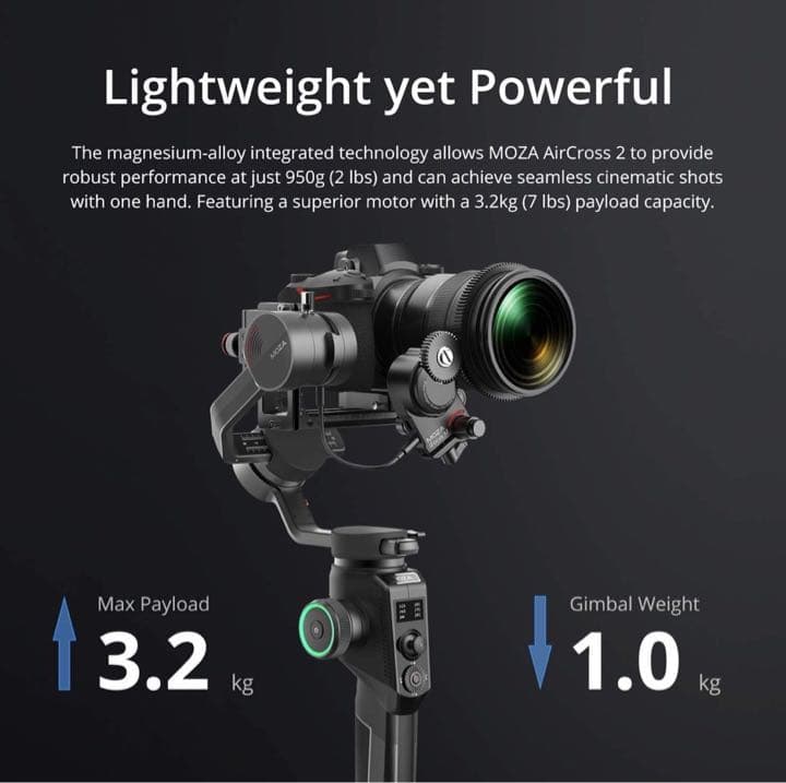 MOZA AirCross 2 ジンバルスタビライザー カメラ専用 3軸ジンバル