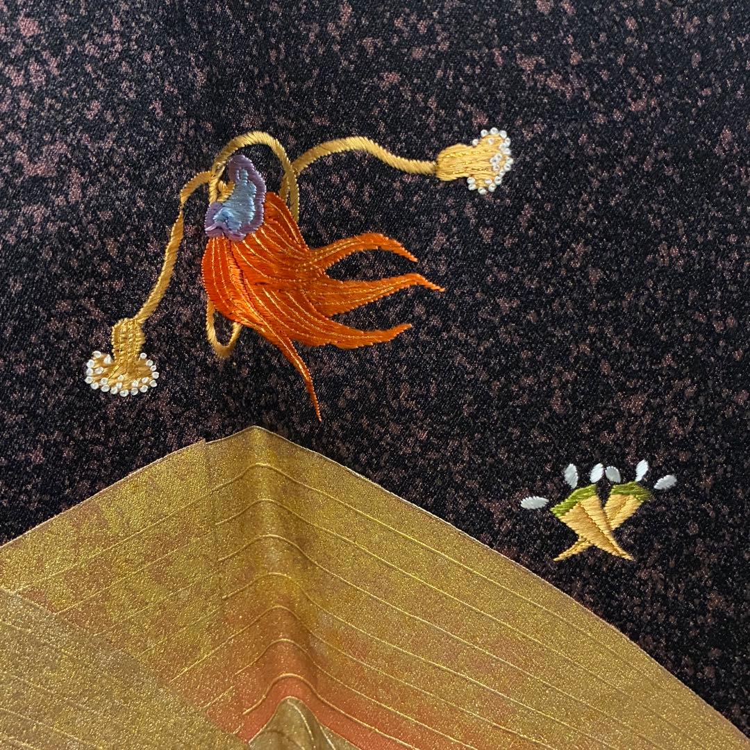D178 訪問着　宝尽くし　総刺繍　金彩　正絹　着物　袷　極美品