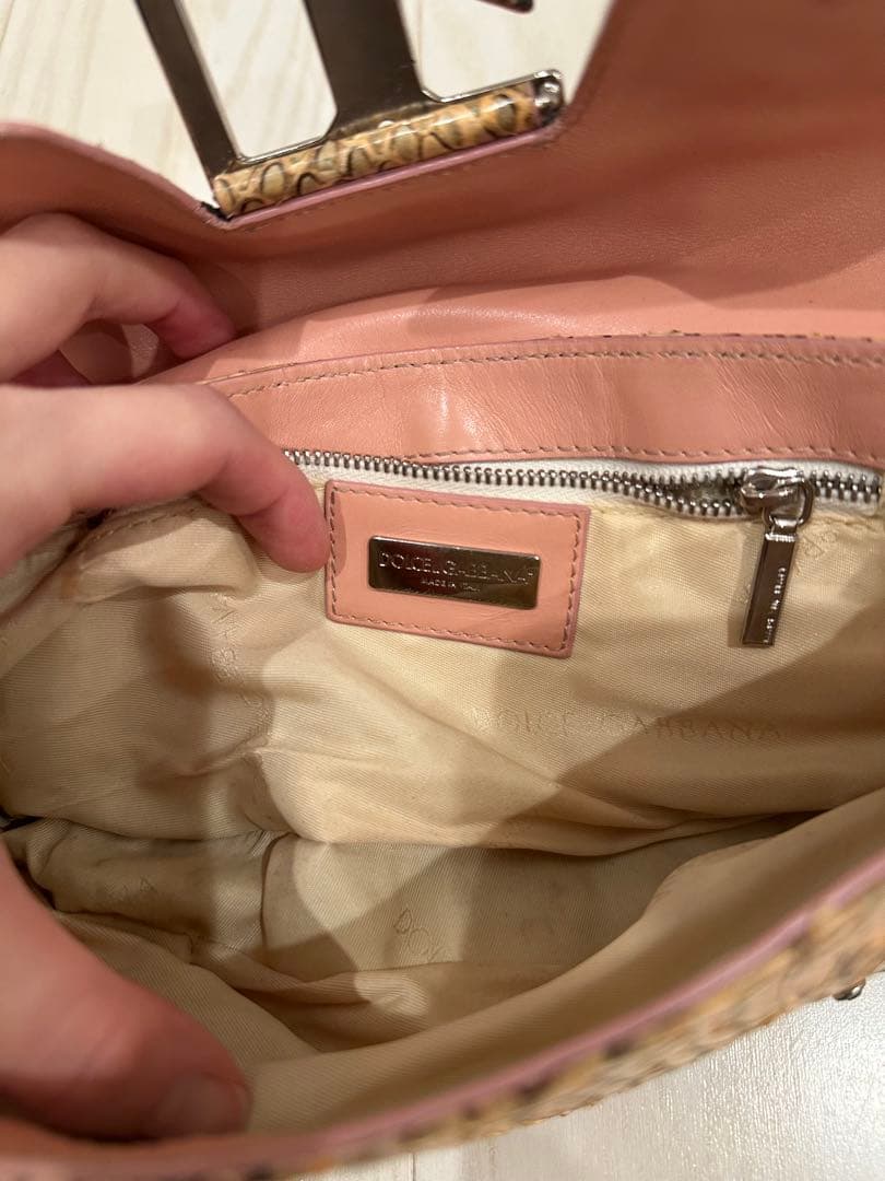 DOLCE&GABBANA パイソンレザーハンドバッグ