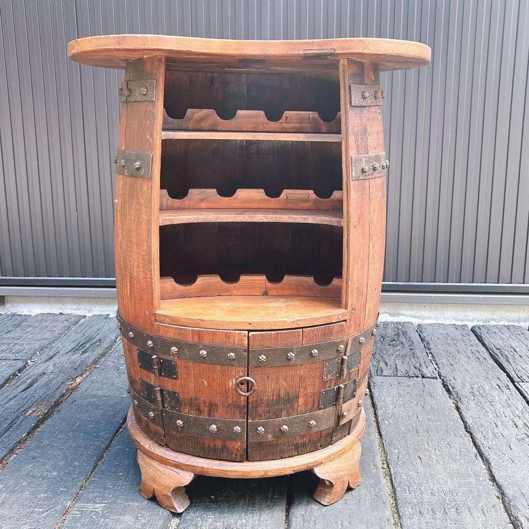 木製樽型収納テーブル バレル型 アンティーク 家具 レトロ