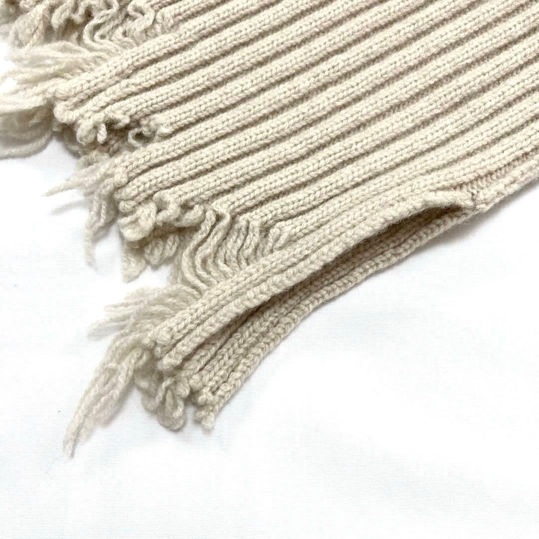 Ｙ's 21AW 美品 リブニット 解れ加工 スヌード アイボリー