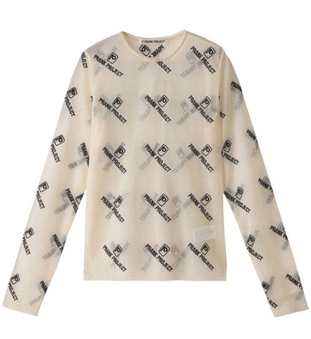 PRANK PROJECT シースルーロゴジャガードニット　ベージュ