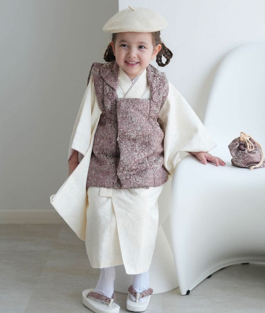 七五三　3歳　被布コート　セット 女の子 utatane 正月　お正月　初詣