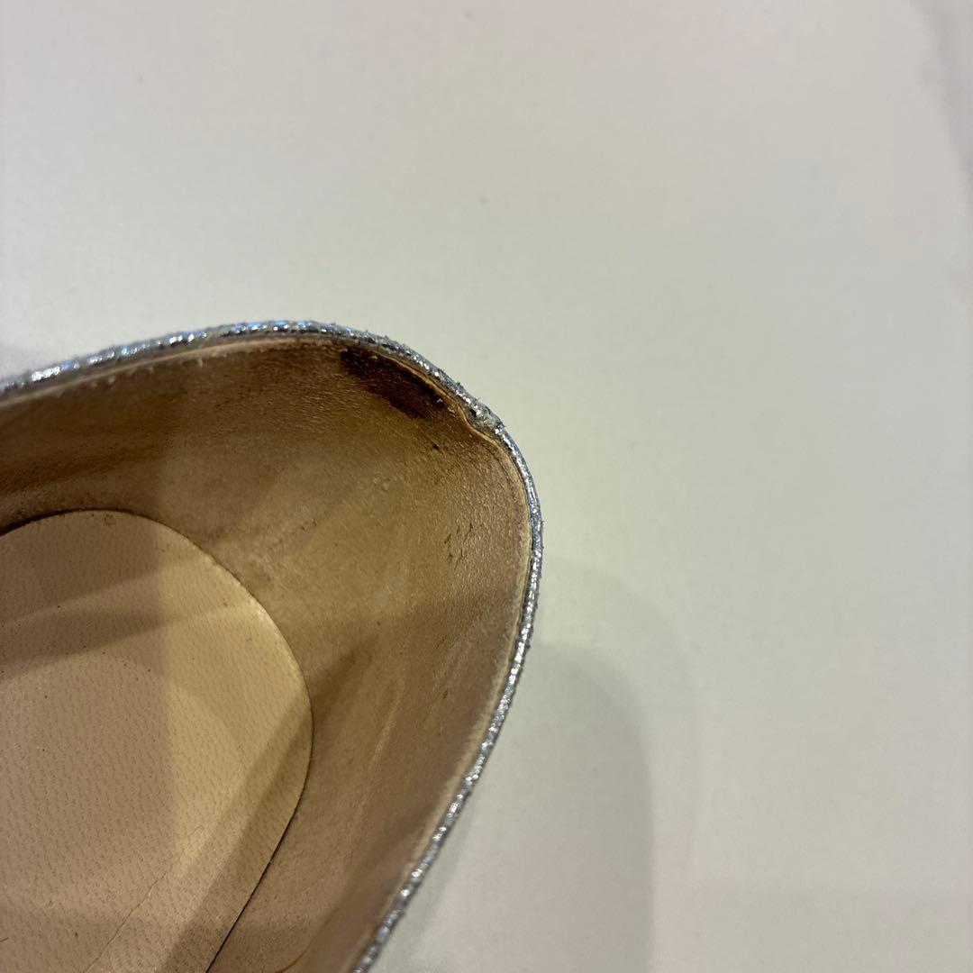 ryo aso キョロちゃんシルバー フラットシューズ 23cm 裏張り済み