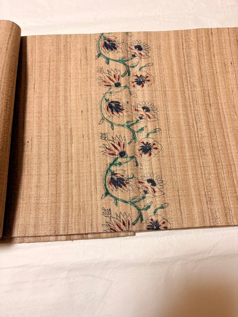 名古屋帯 花柄刺繍 未使用品