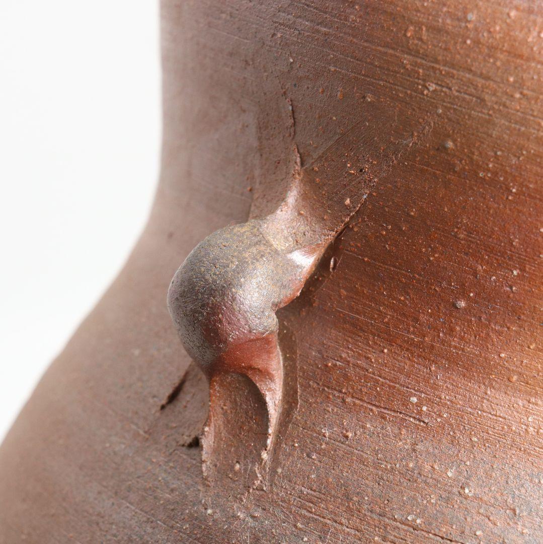 小西陶古作 備前焼 耳付水差 堀内宗完(兼中斎)書付 共箱 茶道具　V883