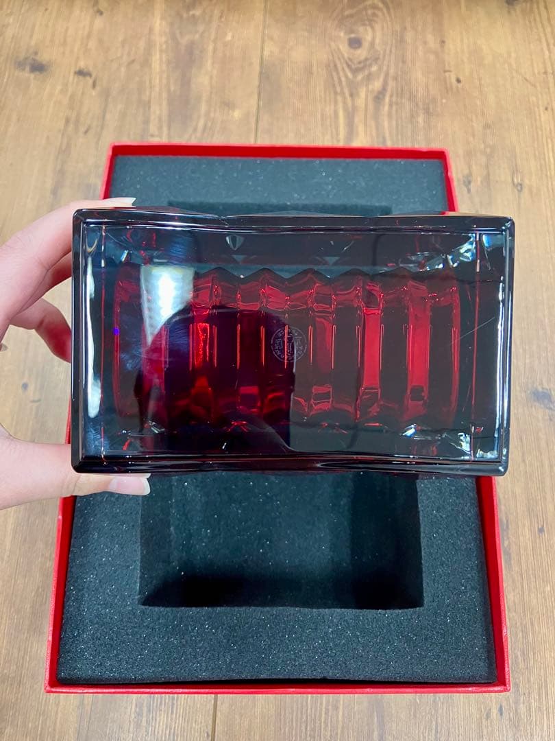 【最終価格】バカラ ベース 花瓶 ルクソール LOUXOR レッド 20cm