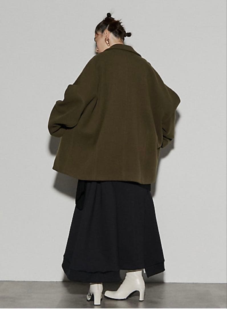 ●美品●UN3D.アンスリード ドルマンミドルウールコート⭐︎カーキ