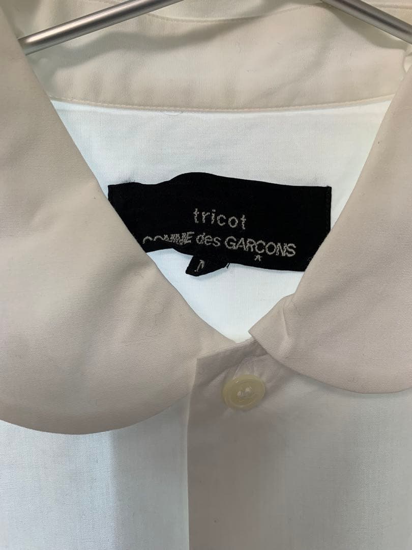 トリココムデギャルソン M コットン 丸襟シャツ 白