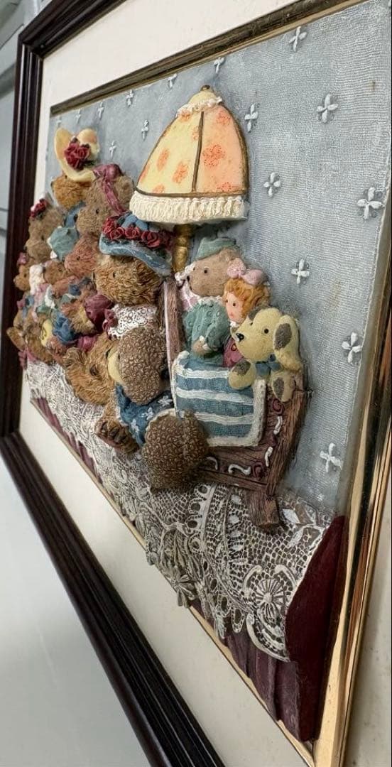 レトロ/アンティーク❤︎クマ/くま/熊❤︎立体アートフレーム❤︎フィギュア風立体額