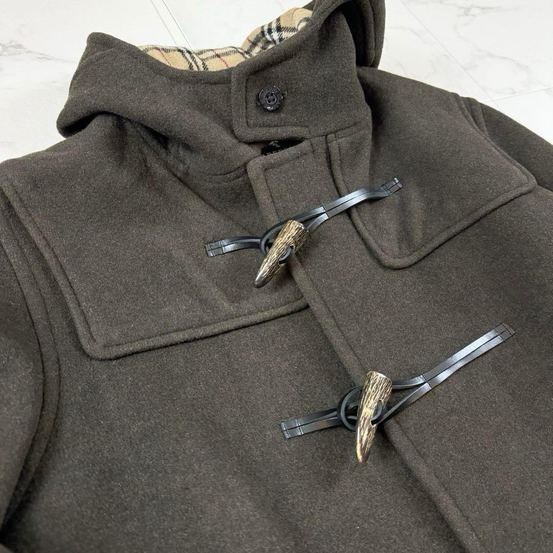 希少✨バーバリーブラックレーベル ダッフルコート ノバチェック ブラウン レザー