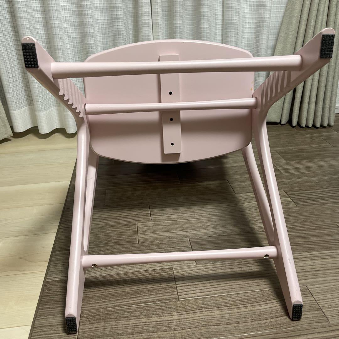 【希少色】　ヤマトヤ　ハイチェア　アッフルチェア　テーブル　ピンク
