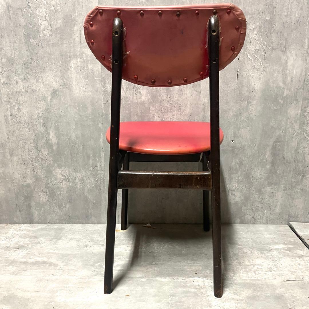 2脚セット② 昭和レトロ 木製 ダイニングチェア 食卓椅子 当時物 古道具