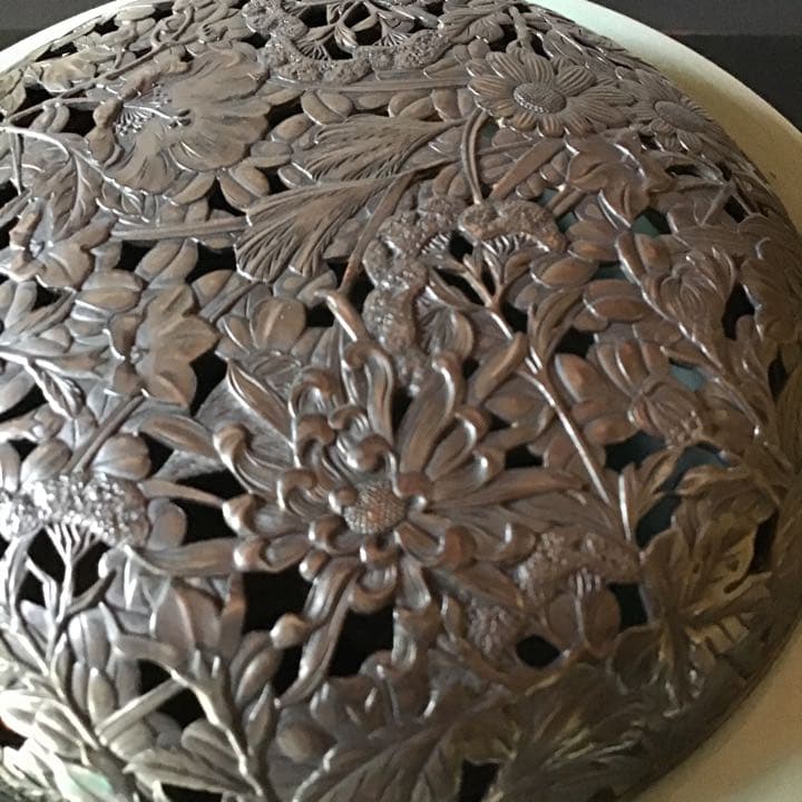 天龍寺青磁香炉　秋草蒔絵香炉台付　　　　　　　Z4