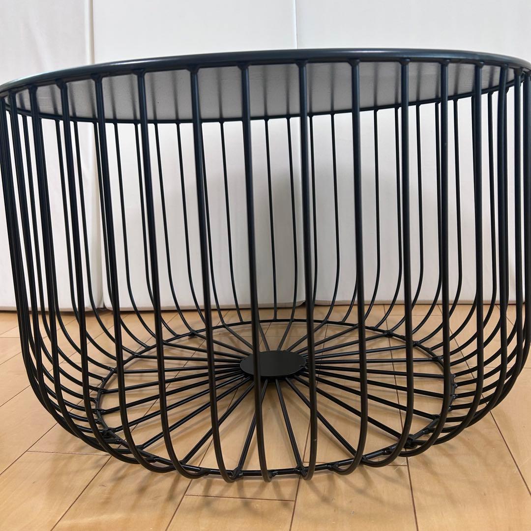 コーヒーテーブル　オールアイアン　丸型　ブラック　カウチテーブル　アンティーク