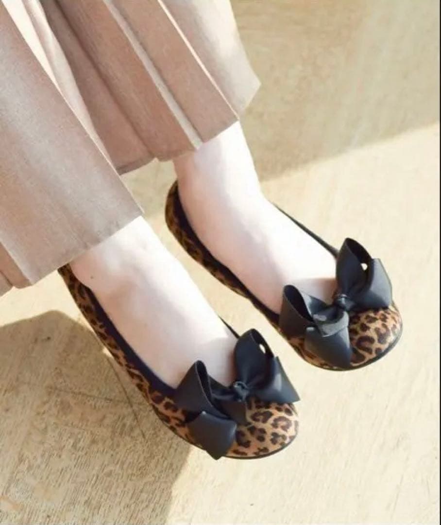 SEPTEMBER MOON / リボン バレエシューズ レオパード