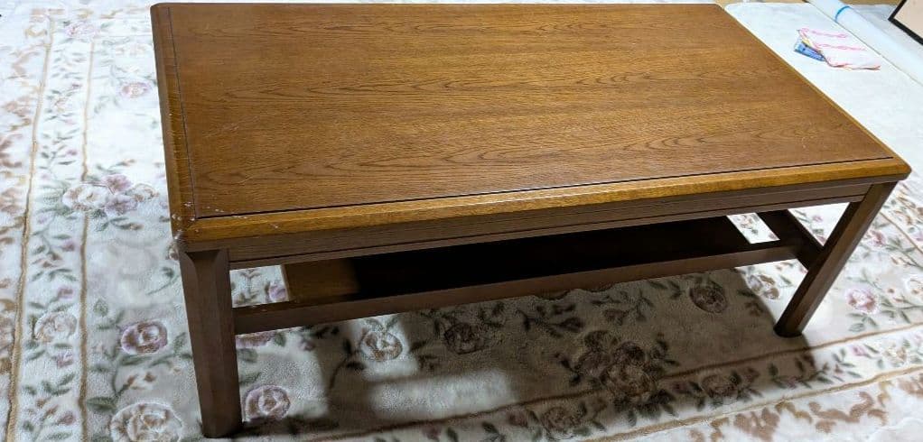 無垢　応接セットテーブル　下部収納付き