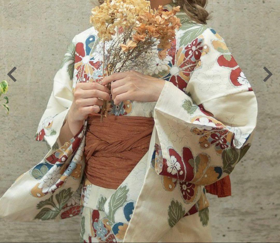 Dita浴衣古典菊　浴衣5点セット(ゆかた・帯・下駄・着付けマニュアル・腰ひも)