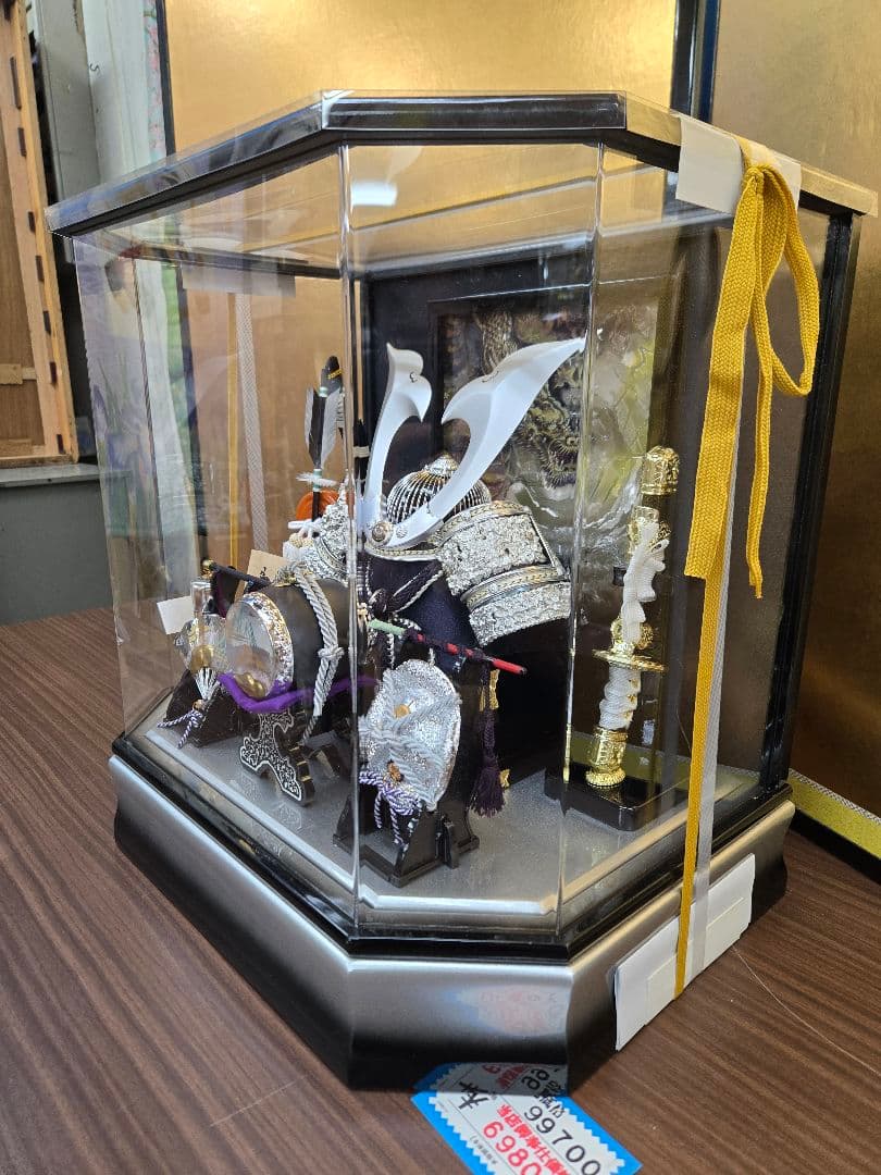 ゆみたん【展示品限り】五月人形　兜　鍬形　ケース飾り　※閉店セール　K5